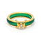 Bague 53 Bague en or jaune 18 carats avec chrysoprase et diamant 58 Facettes D359895JC