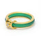 Bague 53 Bague en or jaune 18 carats avec chrysoprase et diamant 58 Facettes D359895JC