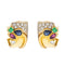 Boucles d'oreilles Boucles d'oreilles en or jaune et blanc 18 ct avec diamants et pierres 58 Facettes D359900JC