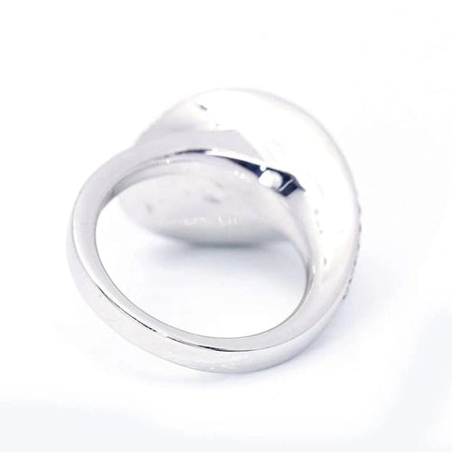 Bague 54.5 Bague pavée de diamants en or blanc 18 carats 58 Facettes D359899JC