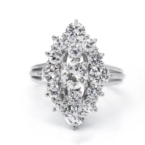 Bague 57 Bague en or blanc 18 carats sertie de diamants 58 Facettes D359902JC