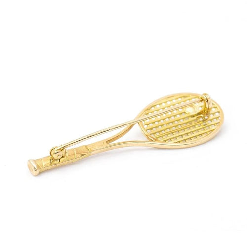 Pendentif Broche/Pendentif raquette de tennis en or jaune 18 carats et perle 58 Facettes D359908JC