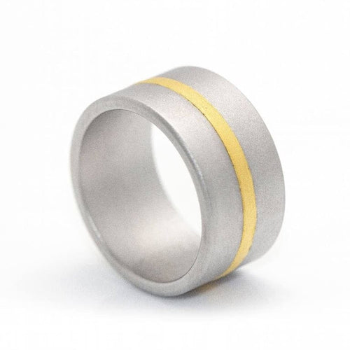 Bague 54 Niessing Fusion - Bague en or jaune 24 carats et acier 58 Facettes D359990JC