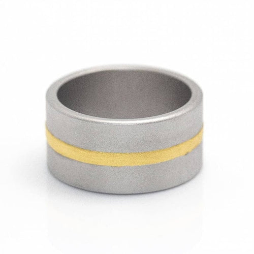 Bague 54 Niessing Fusion - Bague en or jaune 24 carats et acier 58 Facettes D359990JC