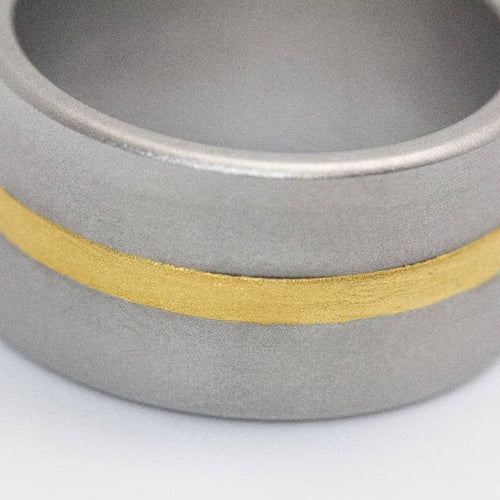 Bague 54 Niessing Fusion - Bague en or jaune 24 carats et acier 58 Facettes D359990JC