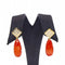 Boucles d'oreilles Boucles d'oreilles en or jaune 18 carats avec coraux et diamants 58 Facettes D360289JE