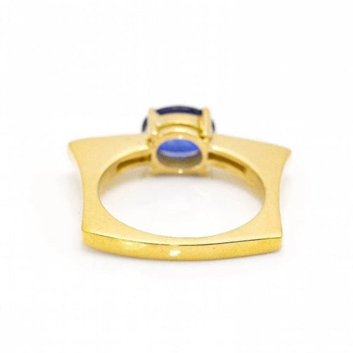 Bague 55 KLASH - Bague en or jaune 18 ct avec saphir et diamants 58 Facettes D360264JE
