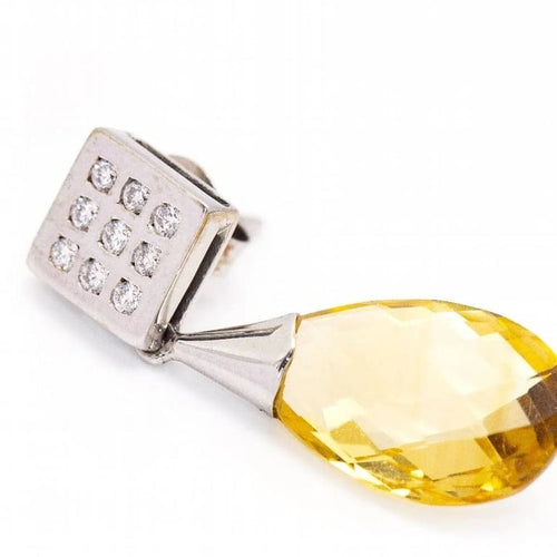 Boucles d'oreilles Briolé - Boucles d'oreilles en or 18 carats avec citrines et diamants 58 Facettes D360265JE