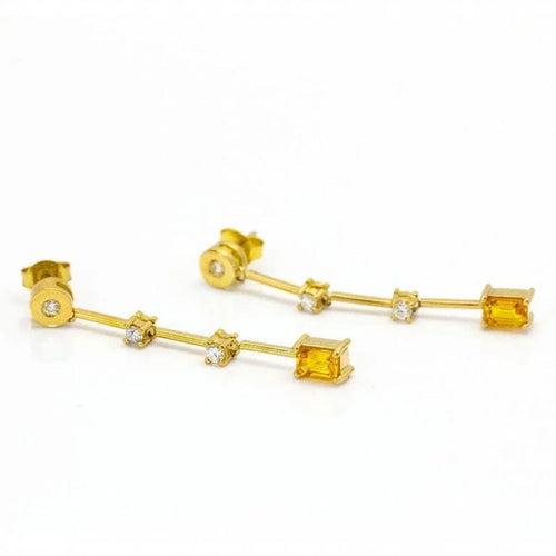 Boucles d'oreilles PAPARADSHA - Boucles d'oreilles en or jaune 18 carats, diamants et saphirs 58 Facettes D360284JE