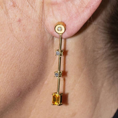 Boucles d'oreilles PAPARADSHA - Boucles d'oreilles en or jaune 18 carats, diamants et saphirs 58 Facettes D360284JE