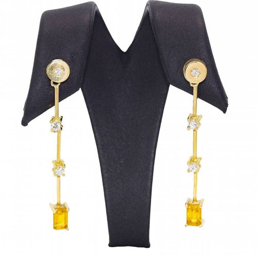 Boucles d'oreilles PAPARADSHA - Boucles d'oreilles en or jaune 18 carats, diamants et saphirs 58 Facettes D360284JE