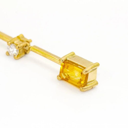 Boucles d'oreilles PAPARADSHA - Boucles d'oreilles en or jaune 18 carats, diamants et saphirs 58 Facettes D360284JE