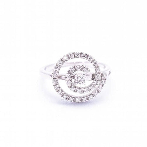 Bague 54 Salvini - Bague spirale en or blanc 18 carats et diamants 58 Facettes D360367CS