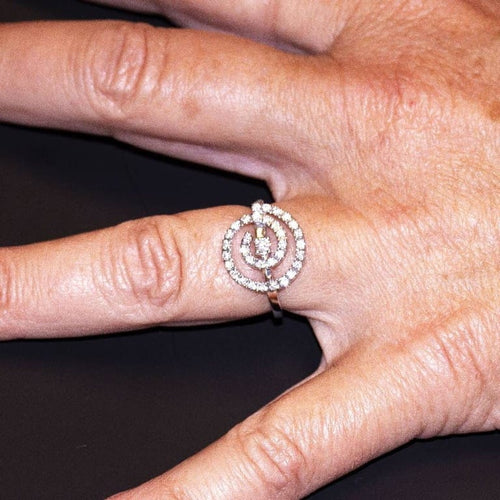 Bague 54 Salvini - Bague spirale en or blanc 18 carats et diamants 58 Facettes D360367CS