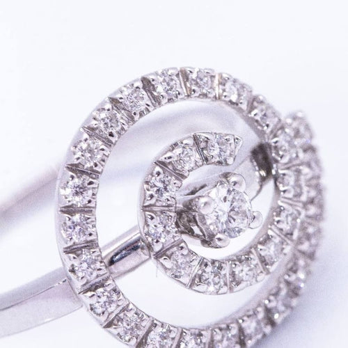 Bague 54 Salvini - Bague spirale en or blanc 18 carats et diamants 58 Facettes D360367CS