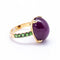 Bague 47.5 Bague en or rose - Rubis cabochon et tsavorites 58 Facettes D360369CS