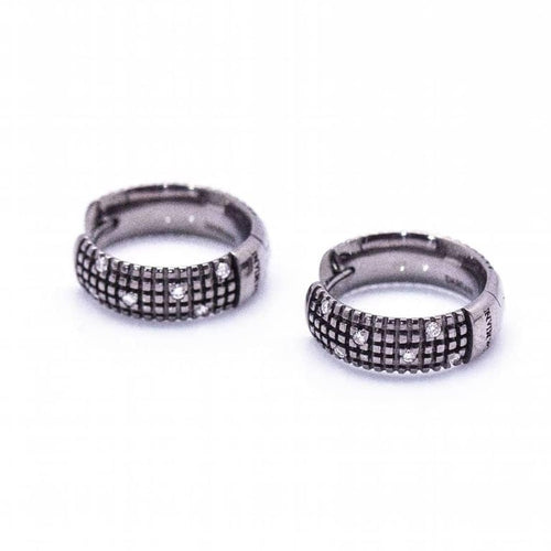 Boucles d'oreilles Damiani - Boucles d'oreilles en or blanc rhodié noir et diamants 58 Facettes D360375CS