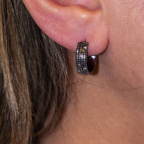 Boucles d'oreilles Damiani - Boucles d'oreilles en or blanc rhodié noir et diamants 58 Facettes D360375CS