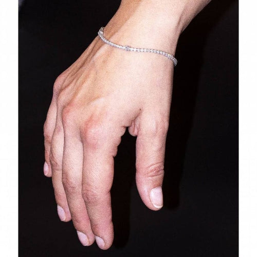 Bracelet Damiani - Bracelet rivière en or blanc 18 kt et diamants 58 Facettes D360377CS