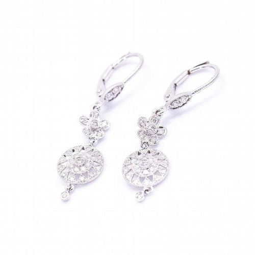 Boucles d'oreilles Sunny - Boucles d’oreilles en or blanc 18 carats et diamants 58 Facettes D360396CS