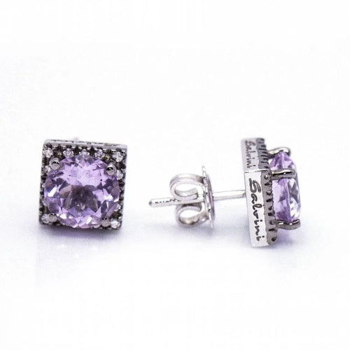 Boucles d'oreilles Salvini - Boucles d’oreilles en or blanc 18 ct rhodié noir, diamants et améthystes 58 Facettes D360397CS
