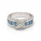Bague 56 CENTOVENTUNO - Bague en or blanc 18 carats avec diamants et topazes bleues 58 Facettes D360500FJ