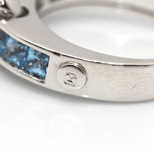 Bague 56 CENTOVENTUNO - Bague en or blanc 18 carats avec diamants et topazes bleues 58 Facettes D360500FJ
