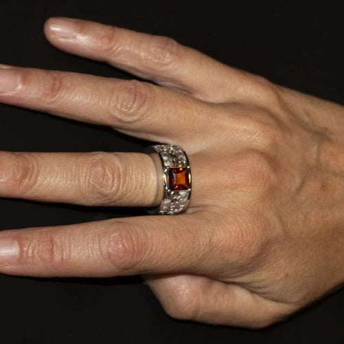 Bague 54.5 Carrera y Carrera - Bague en or blanc 18 ct sertie d’une citrine 58 Facettes D360526FJ