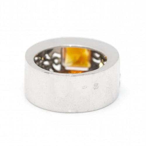 Bague 54.5 Carrera y Carrera - Bague en or blanc 18 ct sertie d’une citrine 58 Facettes D360526FJ