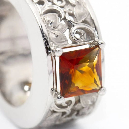 Bague 54.5 Carrera y Carrera - Bague en or blanc 18 ct sertie d’une citrine 58 Facettes D360526FJ