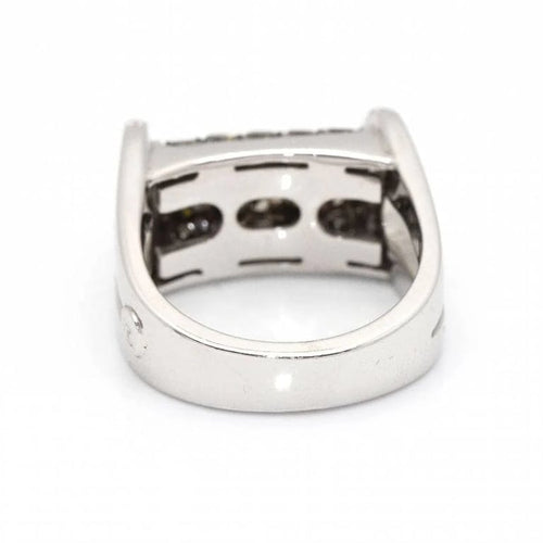 Bague 54 CENTOVENTUNO - Bague en or blanc 18 kt et diamants champagne 58 Facettes D360527FJ