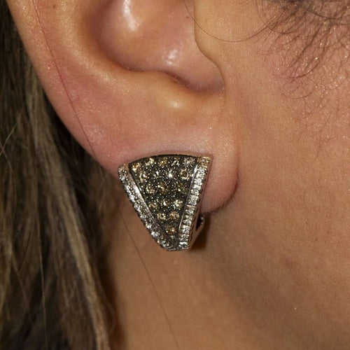 Boucles d'oreilles CENTOVENTUNO - Boucles d'oreilles en or blanc 18 carats et diamants 58 Facettes D360529FJ