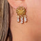 Boucles d'oreilles Keshi 1900 - Boucles d'oreilles Novecentismo en or jaune 18 carats, diamants et perles 58 Facettes D361018JC