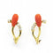 Boucles d'oreilles Boucles d'oreilles en or jaune 18 carats avec corail et diamants 58 Facettes D361041JC