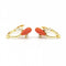 Boucles d'oreilles Boucles d'oreilles en or jaune 18 carats avec corail et diamants 58 Facettes D361041JC