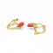Boucles d'oreilles Boucles d'oreilles en or jaune 18 carats avec corail et diamants 58 Facettes D361041JC