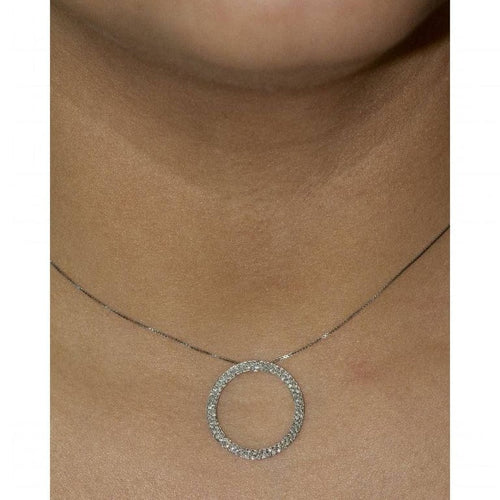 Collier Collier Cercle de vie en or blanc 18 carats et diamants 58 Facettes D361163SP