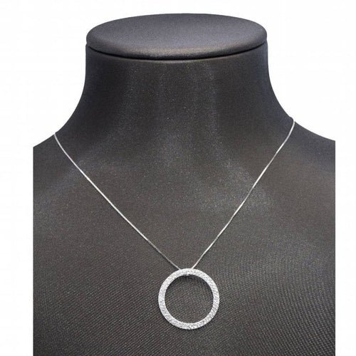 Collier Collier Cercle de vie en or blanc 18 carats et diamants 58 Facettes D361163SP