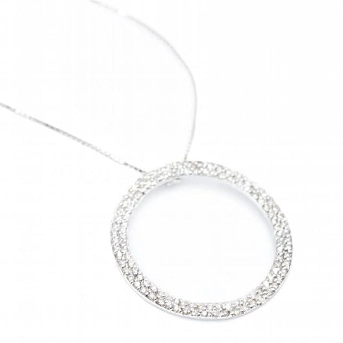 Collier Collier Cercle de vie en or blanc 18 carats et diamants 58 Facettes D361163SP