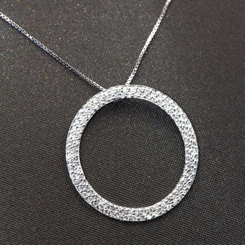Collier Collier Cercle de vie en or blanc 18 carats et diamants 58 Facettes D361163SP