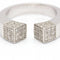 Bague 55 Bague pavée carrée en or blanc 18 ct et diamants 58 Facettes D360525FJ