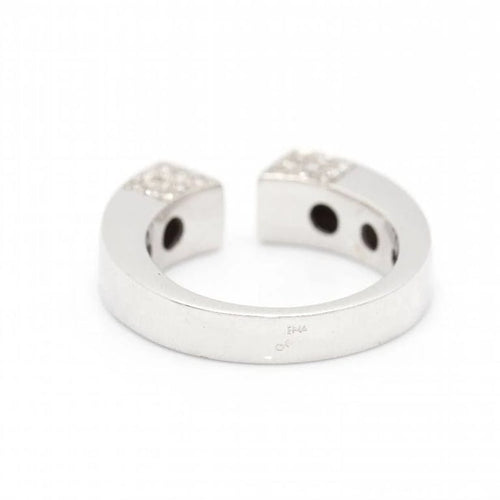 Bague 55 Bague pavée carrée en or blanc 18 ct et diamants 58 Facettes D360525FJ