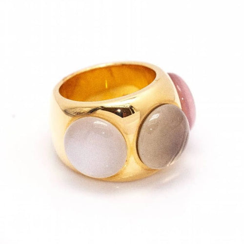 Bague 54 Quarz Bubble - Bague en or rose 18 carats et quartz 58 Facettes D361603UZ