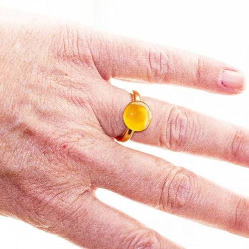 Bague 54 Bague en or jaune 18 carats avec citrine 58 Facettes D361611UZ