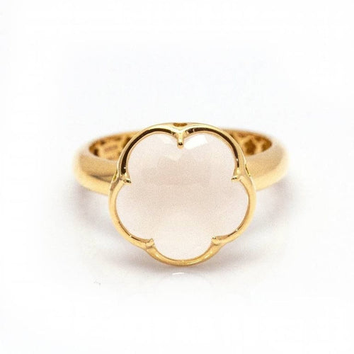Bague 53 Pasquale Bruni Bon Ton - Bague fleur en or rose 18 carats et quartz blanc 58 Facettes D361619UZ