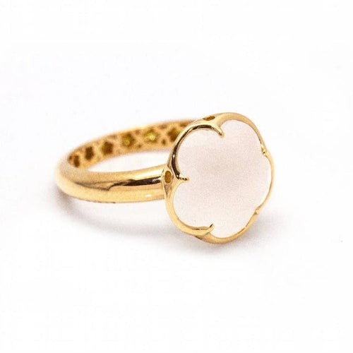 Bague 53 Pasquale Bruni Bon Ton - Bague fleur en or rose 18 carats et quartz blanc 58 Facettes D361619UZ