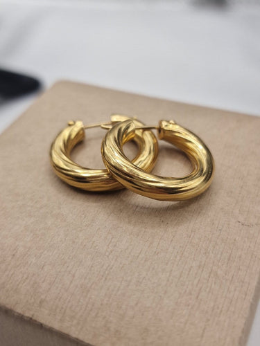 Boucles d'oreilles Boucles d’oreilles créoles vintage en or jaune 18 ct (années 1980) 58 Facettes CV-009