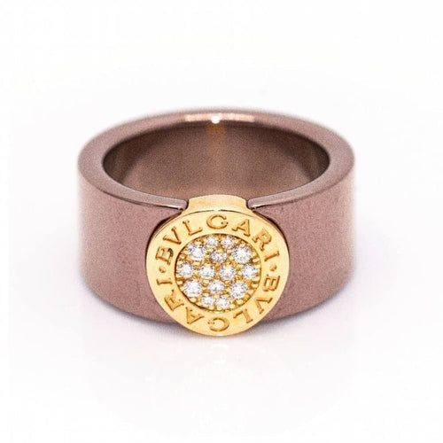 Bague 55 BVLGARI - Bague en or rose 18 ct avec diamants 58 Facettes D361636UZ