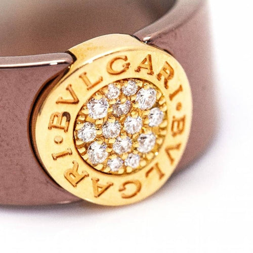 Bague 55 BVLGARI - Bague en or rose 18 ct avec diamants 58 Facettes D361636UZ