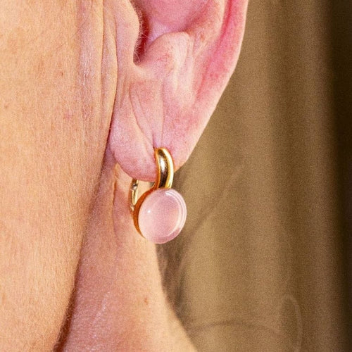 Boucles d'oreilles RIKIO - Boucles d’oreilles en or jaune 18 carats et quartz rose 58 Facettes D361624UZ